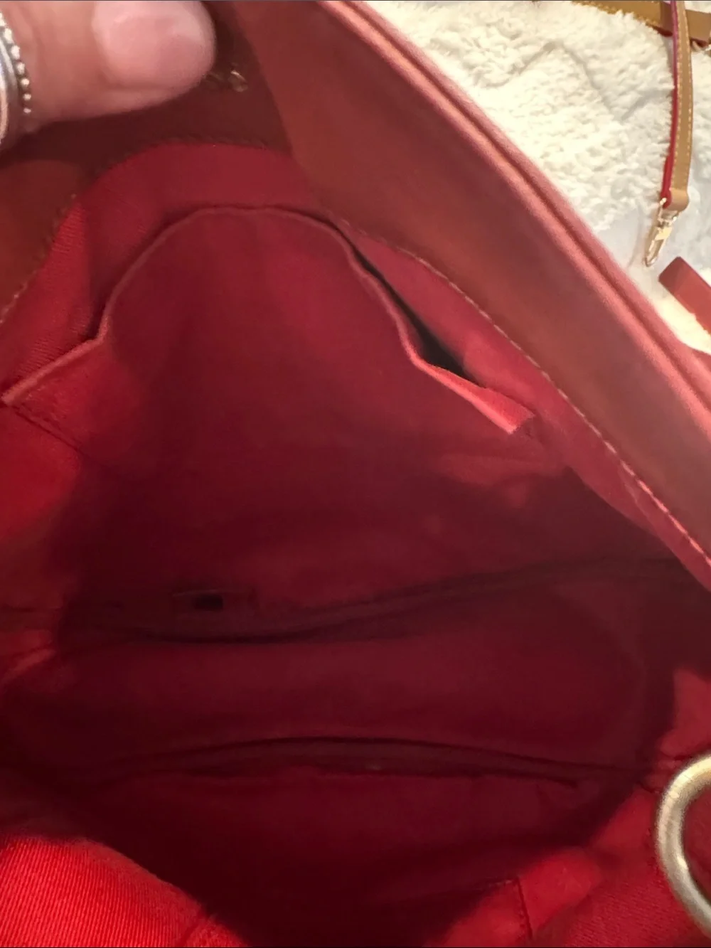 Chloe Red Leather Hobo with Logo Tag and tassel